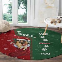 German Shepherd Merry Christmas Christmas Round Carpet Xmas Holiday Patterns - Wonder Print Shop