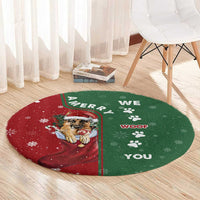 German Shepherd Merry Christmas Christmas Round Carpet Xmas Holiday Patterns - Wonder Print Shop