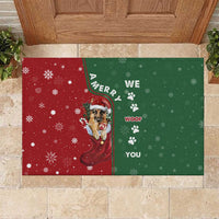 German Shepherd Merry Christmas Christmas Rubber Doormat Xmas Holiday Patterns - Wonder Print Shop