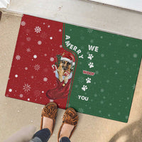 German Shepherd Merry Christmas Christmas Rubber Doormat Xmas Holiday Patterns - Wonder Print Shop