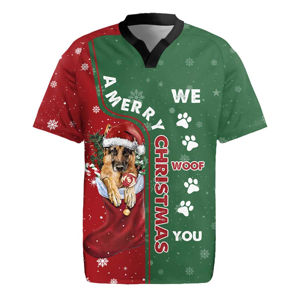 German Shepherd Merry Christmas Christmas Rugby Jersey Xmas Holiday Patterns - Wonder Print Shop