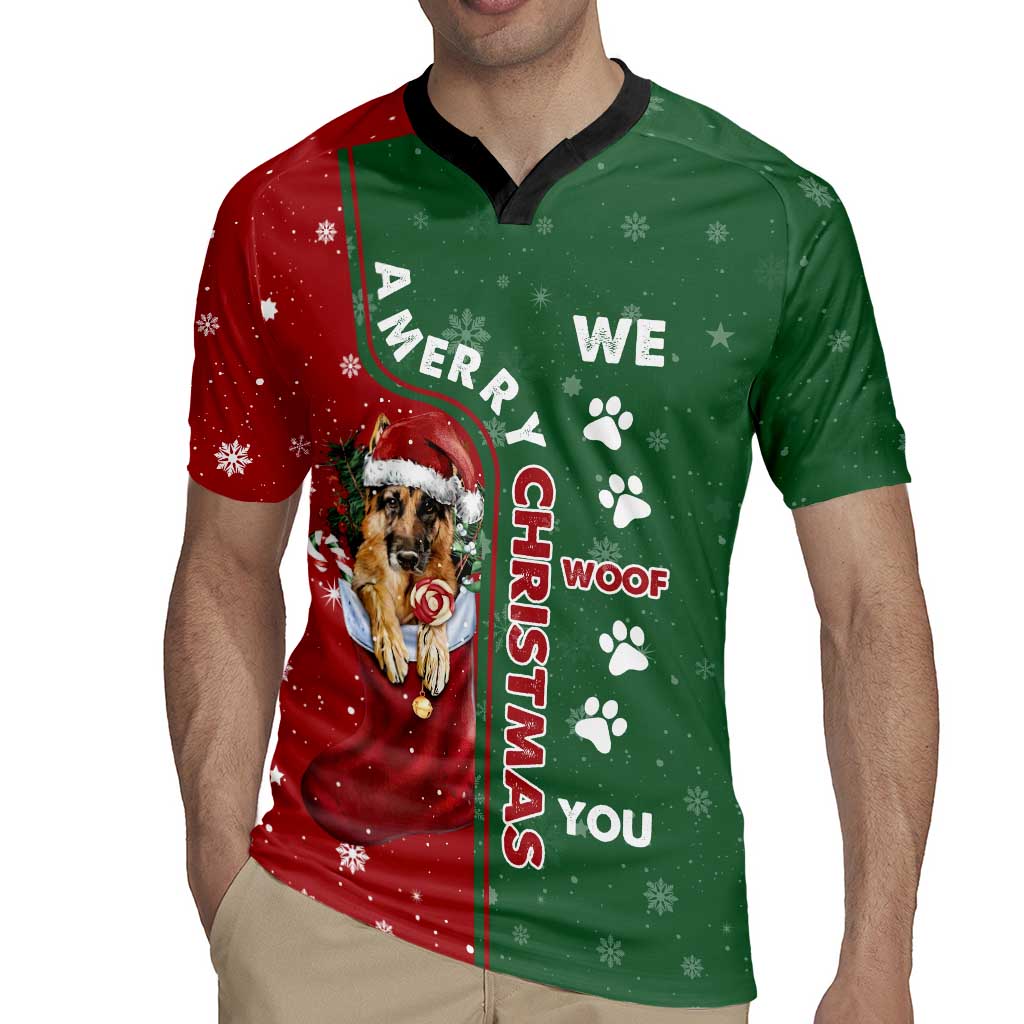 German Shepherd Merry Christmas Christmas Rugby Jersey Xmas Holiday Patterns - Wonder Print Shop