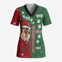 German Shepherd Merry Christmas Christmas Scrub Top Xmas Holiday Patterns - Wonder Print Shop