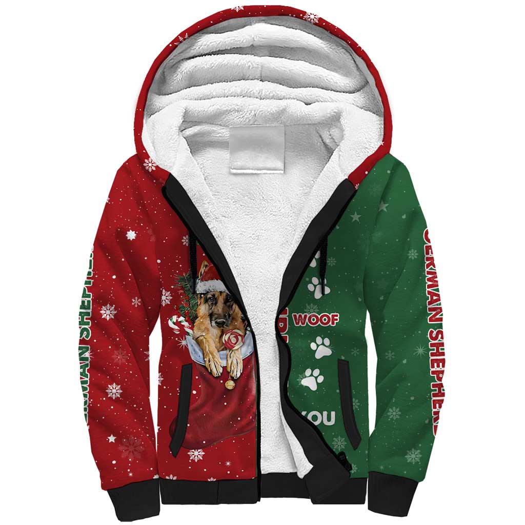 German Shepherd Merry Christmas Christmas Sherpa Hoodie Xmas Holiday Patterns - Wonder Print Shop