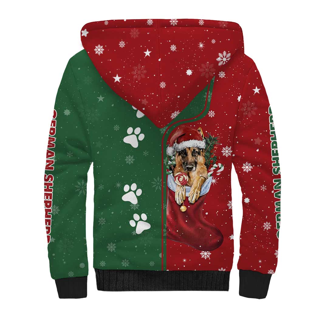 German Shepherd Merry Christmas Christmas Sherpa Hoodie Xmas Holiday Patterns - Wonder Print Shop