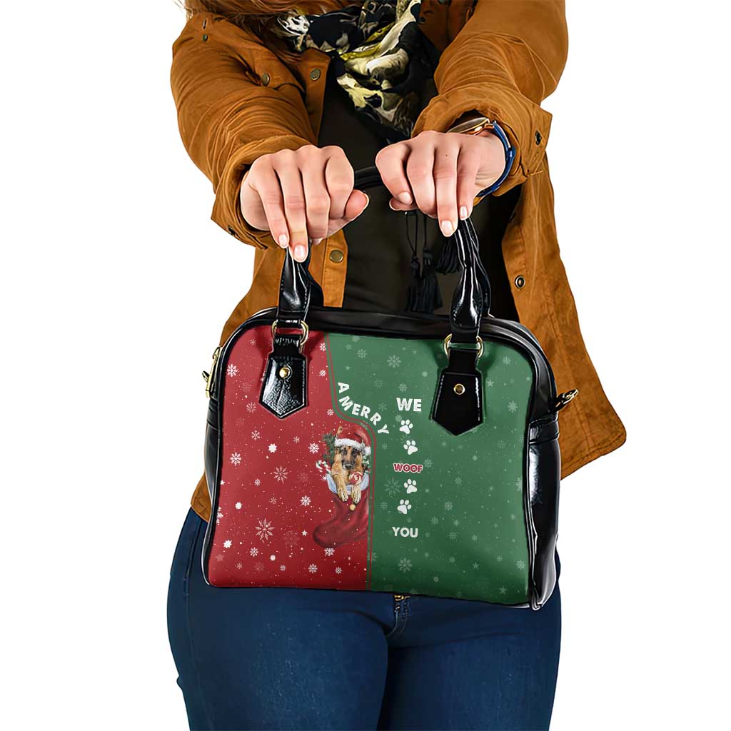 German Shepherd Merry Christmas Christmas Shoulder Handbag Xmas Holiday Patterns - Wonder Print Shop