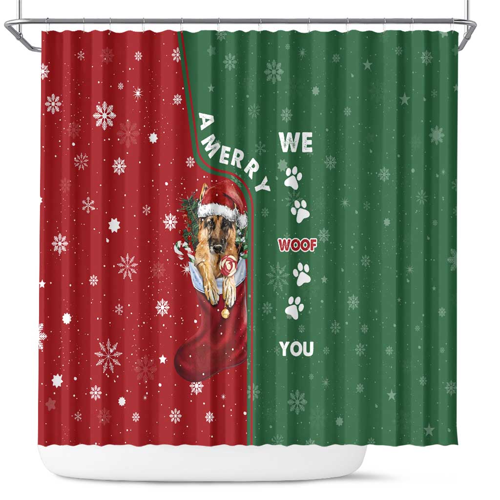 German Shepherd Merry Christmas Christmas Shower Curtain Xmas Holiday Patterns - Wonder Print Shop