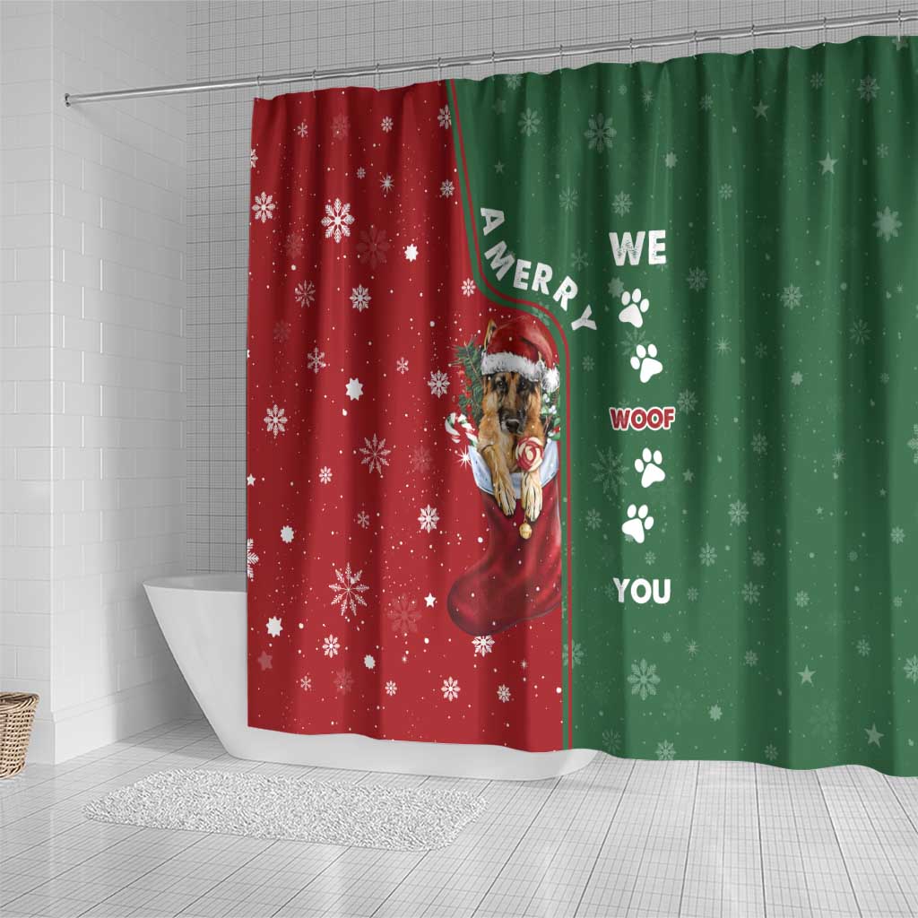 German Shepherd Merry Christmas Christmas Shower Curtain Xmas Holiday Patterns - Wonder Print Shop