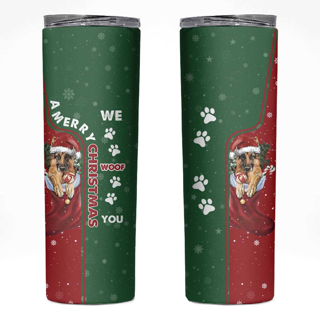 German Shepherd Merry Christmas Christmas Skinny Tumbler Xmas Holiday Patterns - Wonder Print Shop