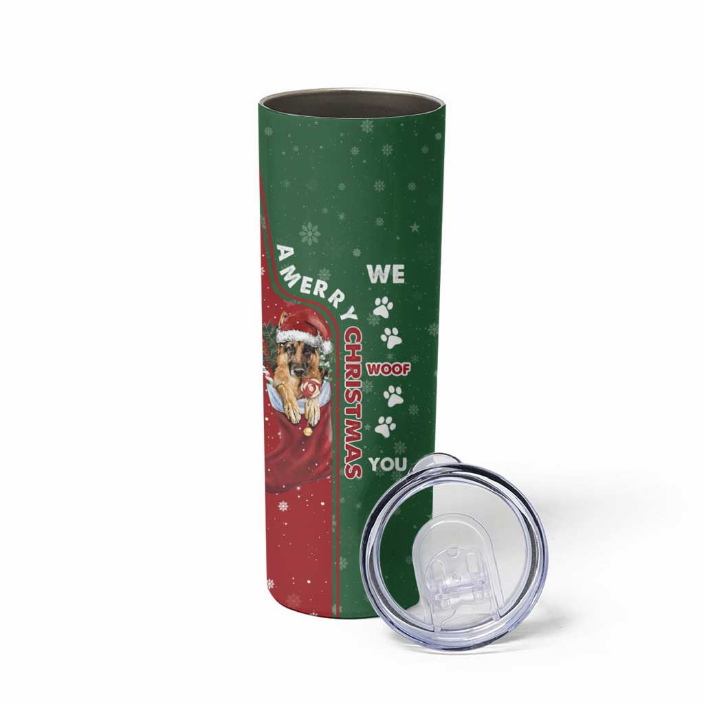 German Shepherd Merry Christmas Christmas Skinny Tumbler Xmas Holiday Patterns - Wonder Print Shop