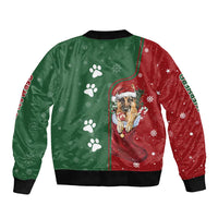 German Shepherd Merry Christmas Christmas Sleeve Zip Bomber Jacket Xmas Holiday Patterns - Wonder Print Shop