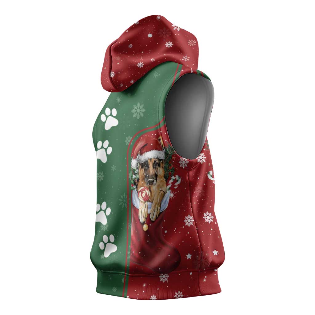 German Shepherd Merry Christmas Christmas Sleeveless Hoodie Xmas Holiday Patterns - Wonder Print Shop