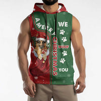 German Shepherd Merry Christmas Christmas Sleeveless Hoodie Xmas Holiday Patterns - Wonder Print Shop