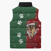 German Shepherd Merry Christmas Christmas Sleeveless Puffer Jacket Xmas Holiday Patterns - Wonder Print Shop