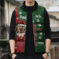 German Shepherd Merry Christmas Christmas Sleeveless Puffer Jacket Xmas Holiday Patterns - Wonder Print Shop