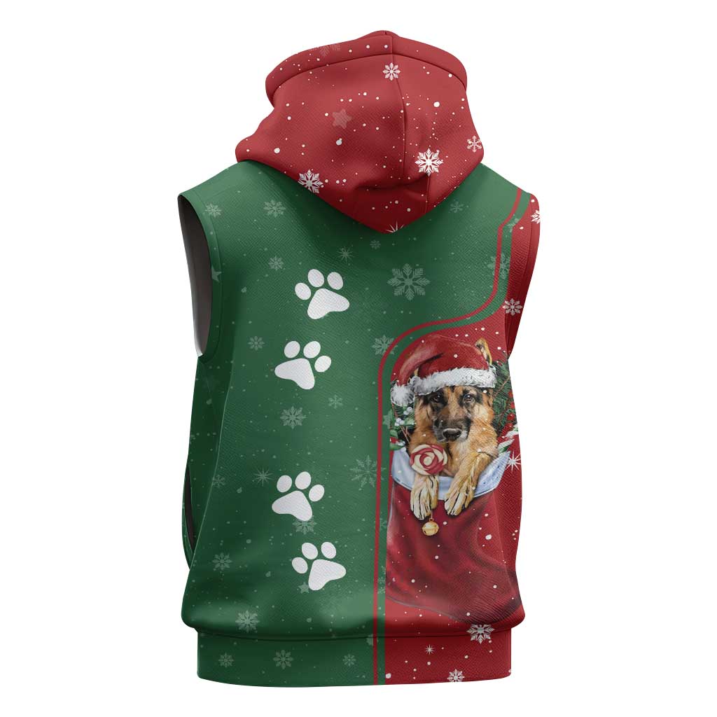 German Shepherd Merry Christmas Christmas Sleeveless Zip Hoodie Xmas Holiday Patterns - Wonder Print Shop