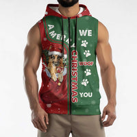 German Shepherd Merry Christmas Christmas Sleeveless Zip Hoodie Xmas Holiday Patterns - Wonder Print Shop