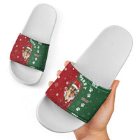 German Shepherd Merry Christmas Christmas Slide Sandals Xmas Holiday Patterns - Wonder Print Shop