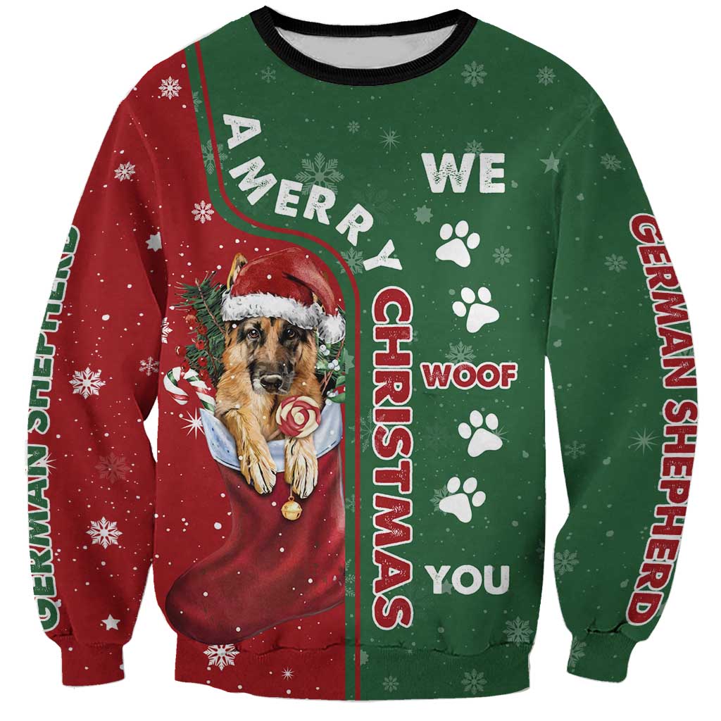 German Shepherd Merry Christmas Christmas Sweatshirt Xmas Holiday Patterns - undefined