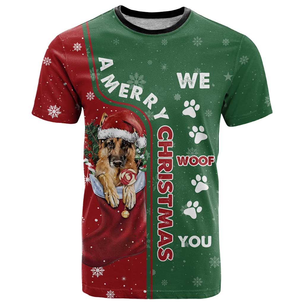 German Shepherd Merry Christmas Christmas T Shirt Xmas Holiday Patterns - Wonder Print Shop