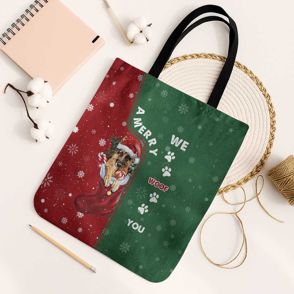 German Shepherd Merry Christmas Christmas Tote Bag Xmas Holiday Patterns - Wonder Print Shop