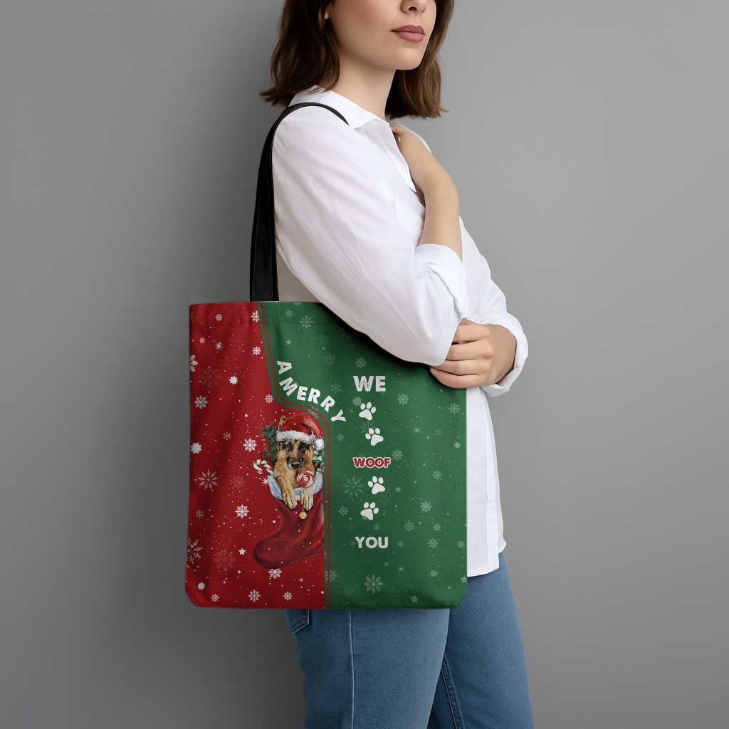 German Shepherd Merry Christmas Christmas Tote Bag Xmas Holiday Patterns - Wonder Print Shop