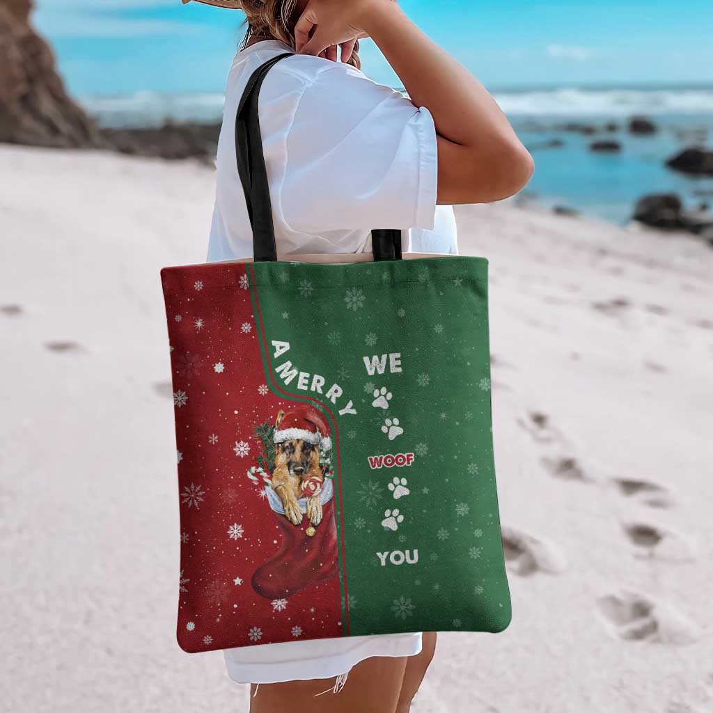 German Shepherd Merry Christmas Christmas Tote Bag Xmas Holiday Patterns - Wonder Print Shop