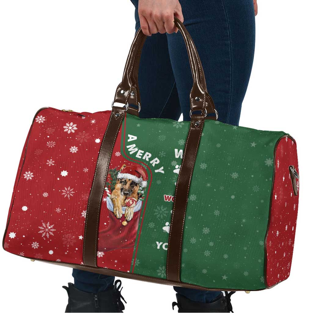 German Shepherd Merry Christmas Christmas Travel Bag Xmas Holiday Patterns - Wonder Print Shop