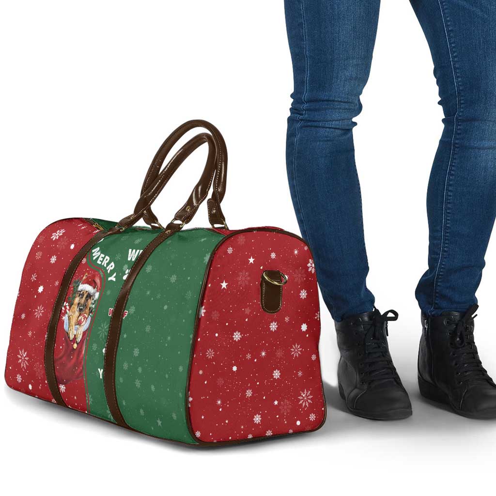 German Shepherd Merry Christmas Christmas Travel Bag Xmas Holiday Patterns - Wonder Print Shop