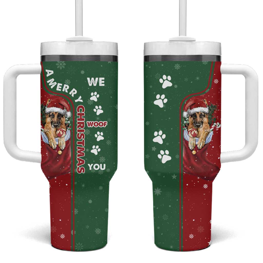 German Shepherd Merry Christmas Christmas Tumbler With Handle Xmas Holiday Patterns - Wonder Print Shop