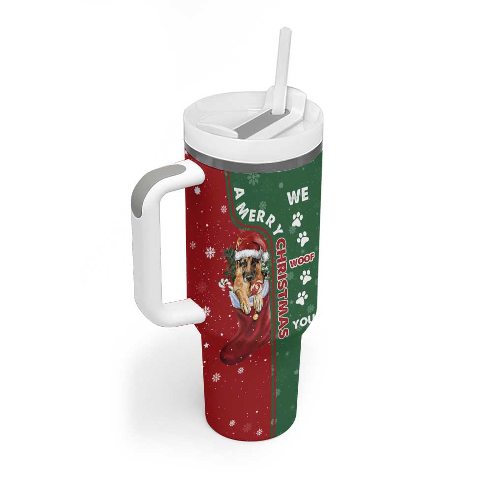 German Shepherd Merry Christmas Christmas Tumbler With Handle Xmas Holiday Patterns - Wonder Print Shop