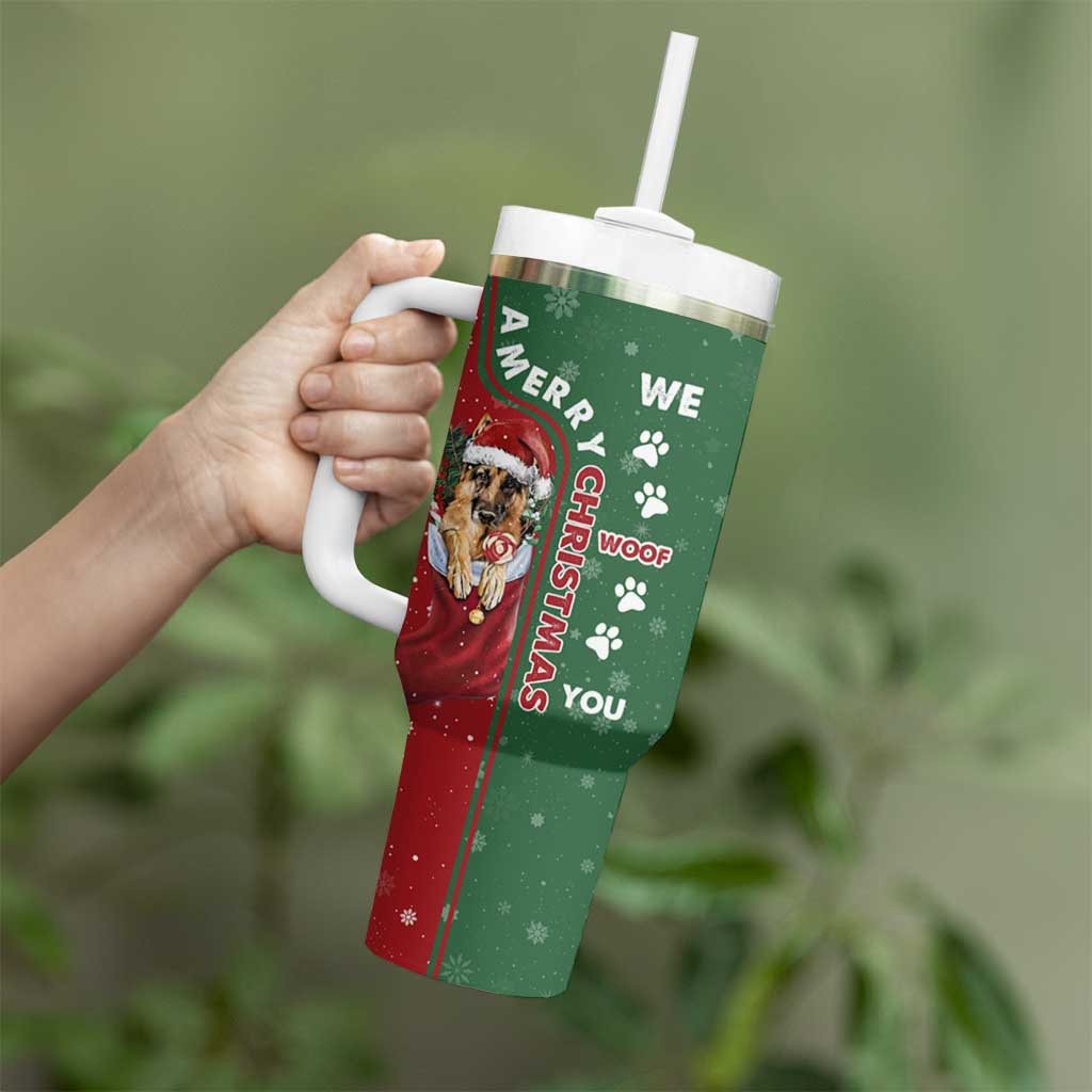 German Shepherd Merry Christmas Christmas Tumbler With Handle Xmas Holiday Patterns - Wonder Print Shop