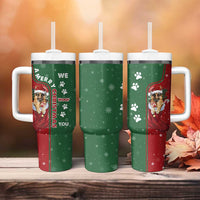 German Shepherd Merry Christmas Christmas Tumbler With Handle Xmas Holiday Patterns - Wonder Print Shop