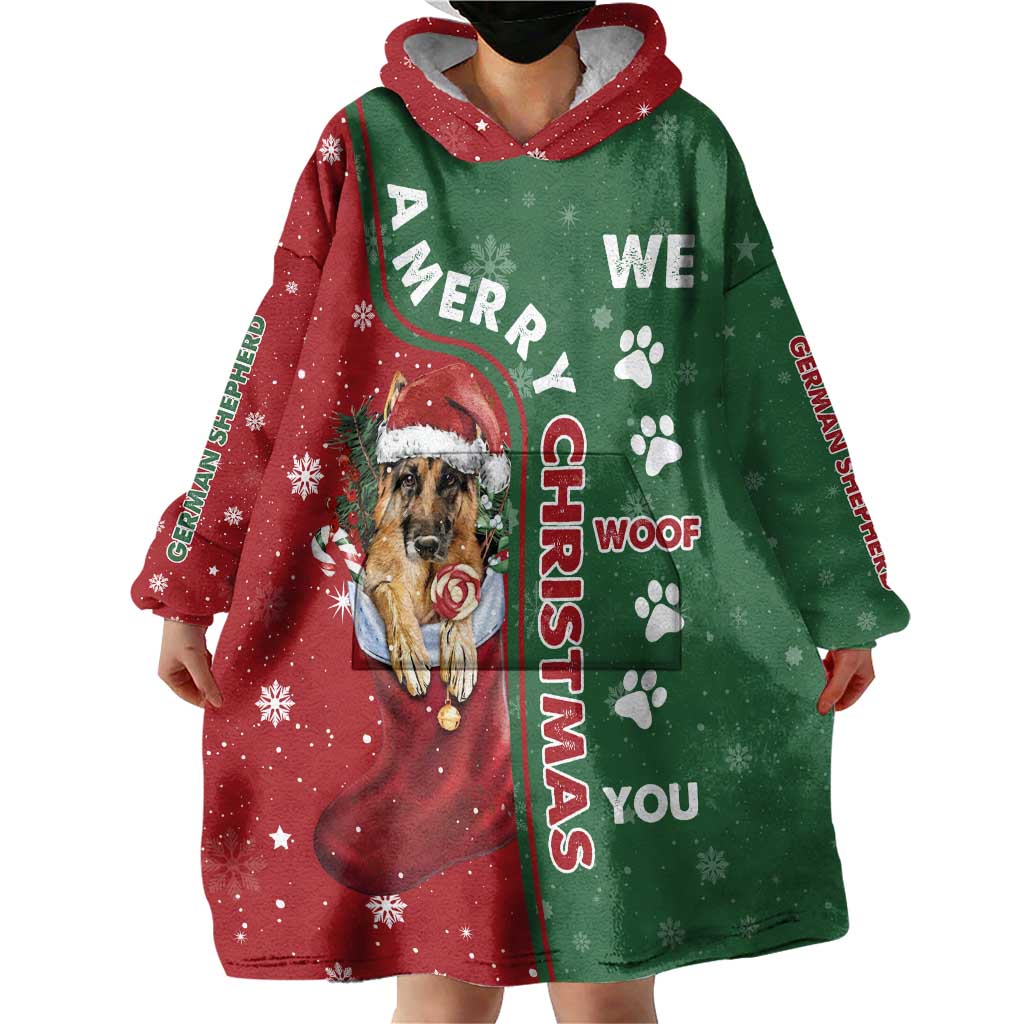 German Shepherd Merry Christmas Christmas Wearable Blanket Hoodie Xmas Holiday Patterns - Wonder Print Shop
