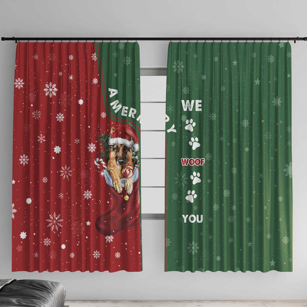 German Shepherd Merry Christmas Christmas Window Curtain Xmas Holiday Patterns - Wonder Print Shop
