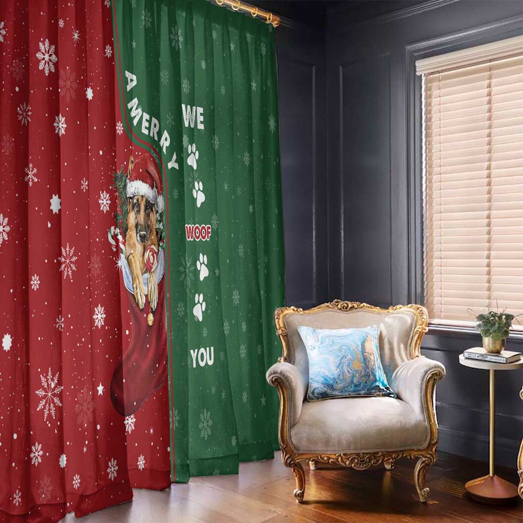 German Shepherd Merry Christmas Christmas Window Curtain Xmas Holiday Patterns - Wonder Print Shop