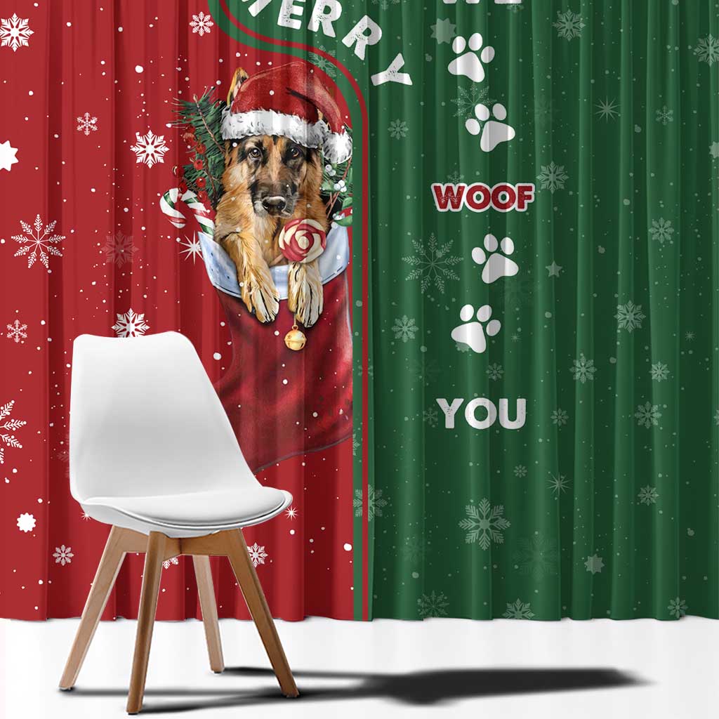 German Shepherd Merry Christmas Christmas Window Curtain Xmas Holiday Patterns - Wonder Print Shop