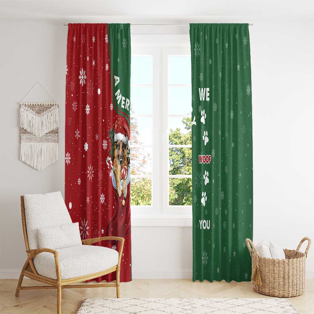 German Shepherd Merry Christmas Christmas Window Curtain Xmas Holiday Patterns - Wonder Print Shop