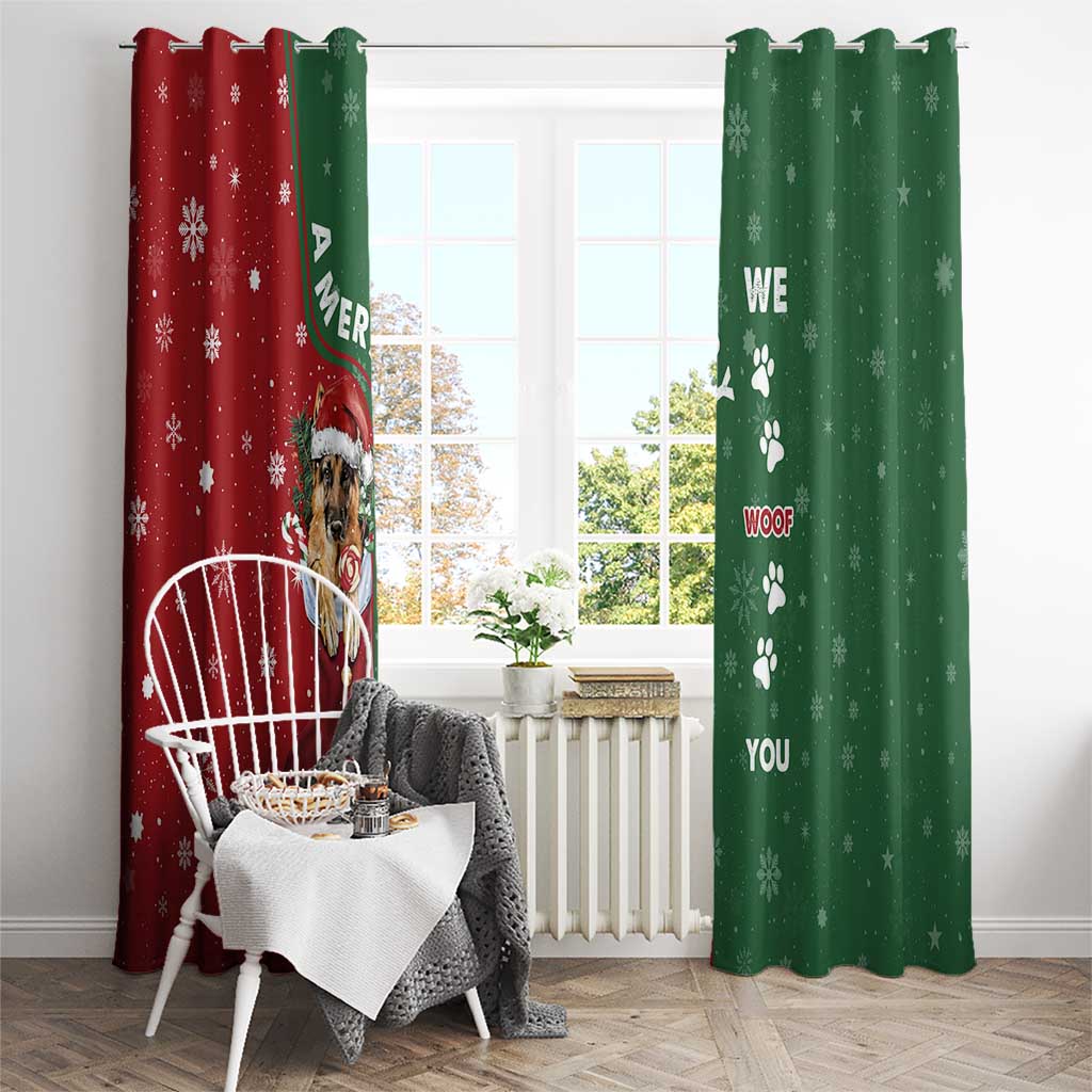 German Shepherd Merry Christmas Christmas Window Curtain Xmas Holiday Patterns - Wonder Print Shop