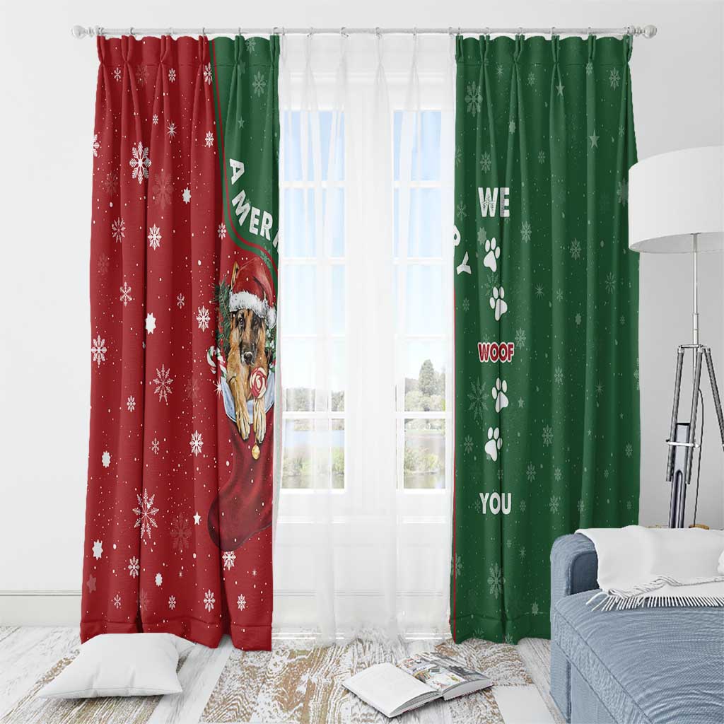 German Shepherd Merry Christmas Christmas Window Curtain Xmas Holiday Patterns - Wonder Print Shop