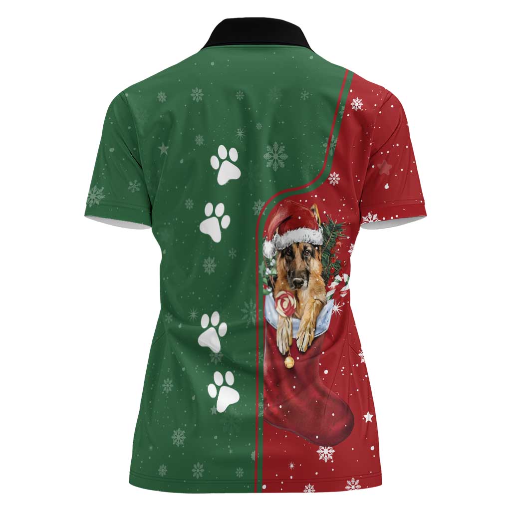 German Shepherd Merry Christmas Christmas Women Polo Shirt Xmas Holiday Patterns - Wonder Print Shop