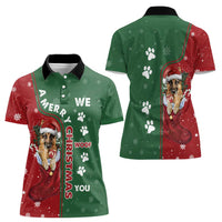German Shepherd Merry Christmas Christmas Women Polo Shirt Xmas Holiday Patterns - Wonder Print Shop