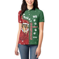 German Shepherd Merry Christmas Christmas Women Polo Shirt Xmas Holiday Patterns - Wonder Print Shop