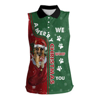 German Shepherd Merry Christmas Christmas Women Sleeveless Polo Shirt Xmas Holiday Patterns - Wonder Print Shop