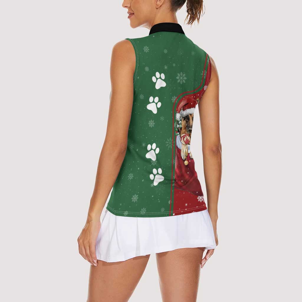 German Shepherd Merry Christmas Christmas Women Sleeveless Polo Shirt Xmas Holiday Patterns - Wonder Print Shop