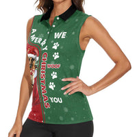 German Shepherd Merry Christmas Christmas Women Sleeveless Polo Shirt Xmas Holiday Patterns - Wonder Print Shop
