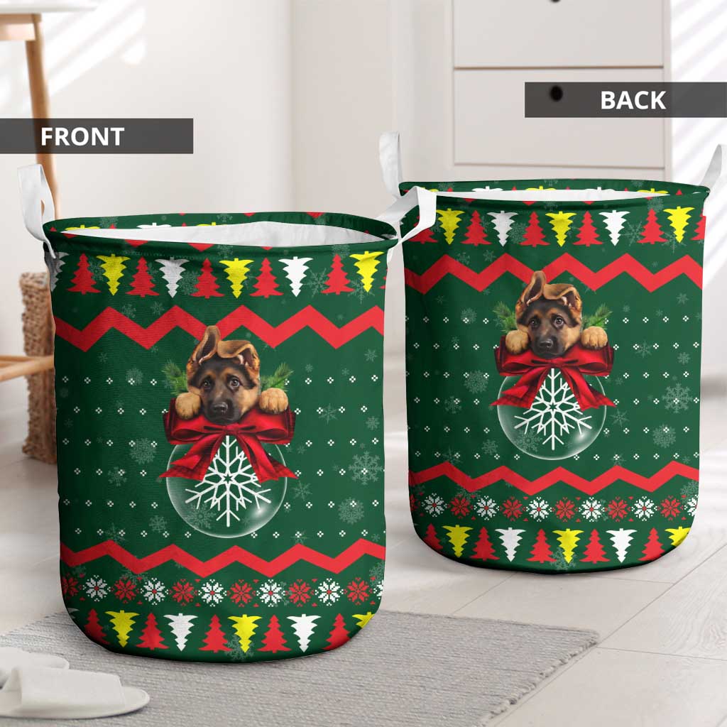 German Shepherd Ornament Christmas Laundry Basket Xmas Holiday Patterns - Wonder Print Shop