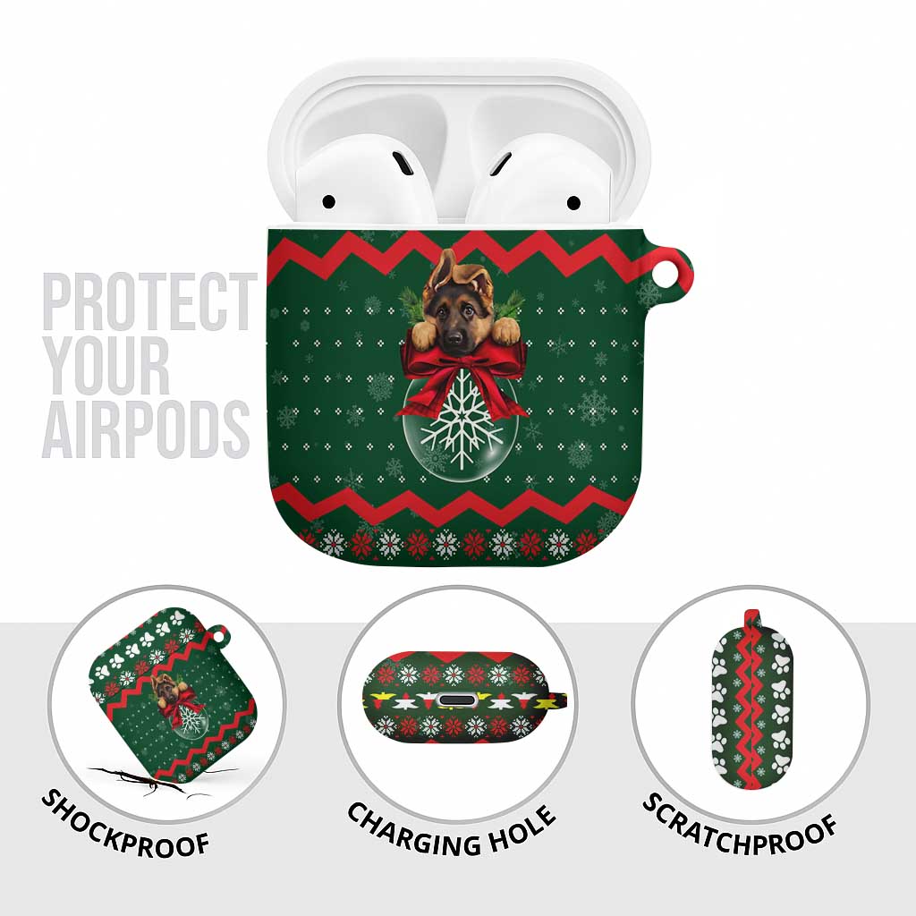 German Shepherd Ornament Christmas AirPods Case Xmas Holiday Patterns - Wonder Print Shop
