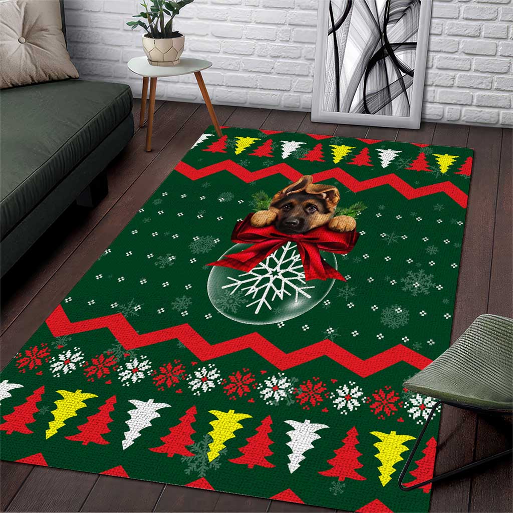 German Shepherd Ornament Christmas Area Rug Xmas Holiday Patterns - Wonder Print Shop