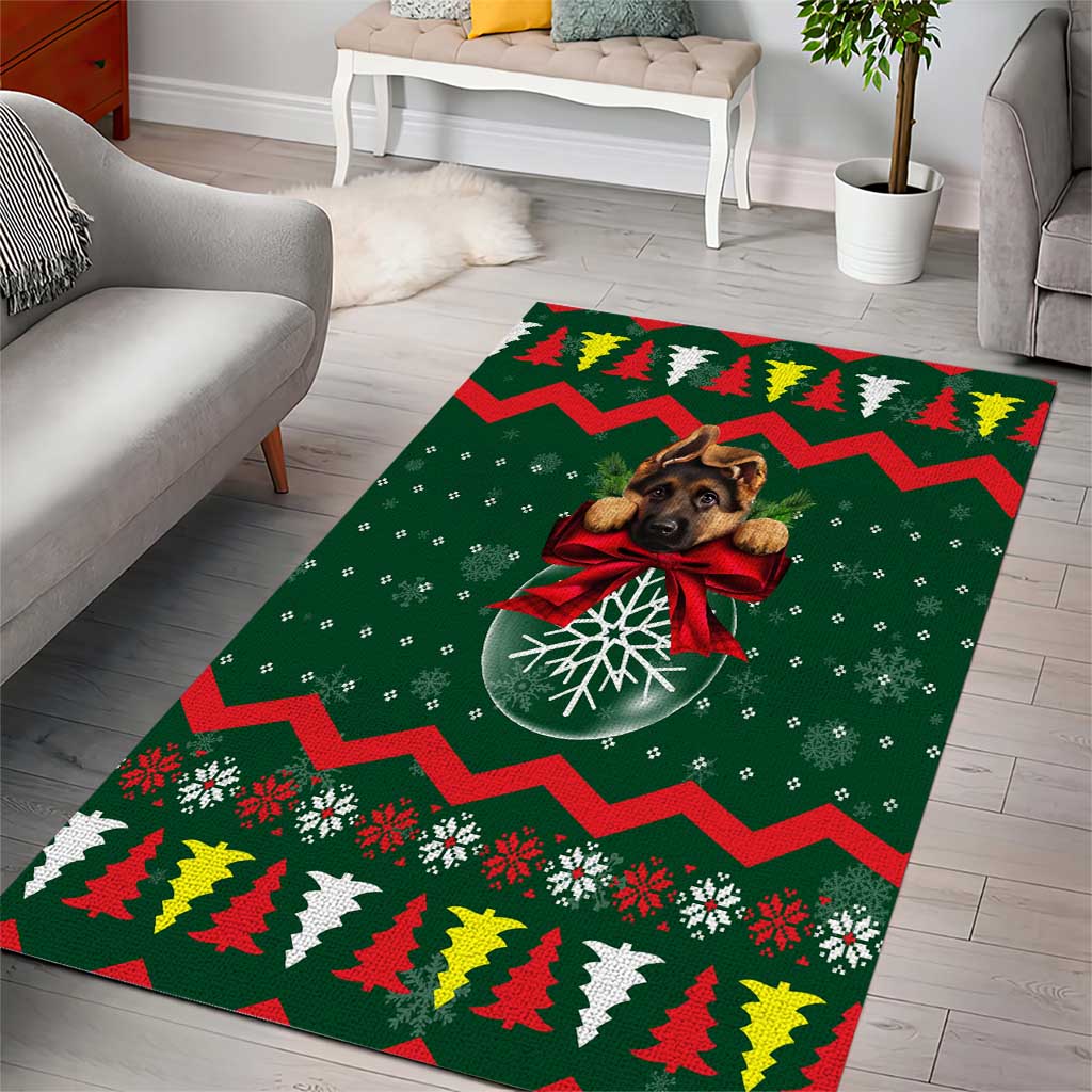 German Shepherd Ornament Christmas Area Rug Xmas Holiday Patterns - Wonder Print Shop